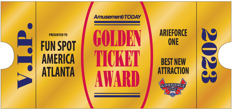 Golden Ticket Award for Best New Attraction 2023 - ArieForce One, Fun Spot America Atlanta